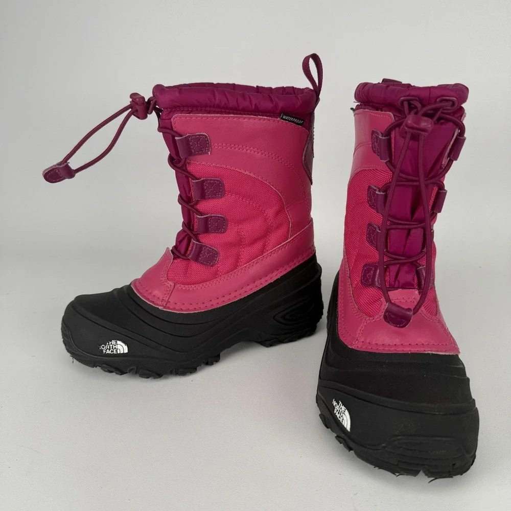 The‎ North Face Alpenglow IV Girls Winter Sz 1 Paradise Pink Snow Boots NF0A2T5P
